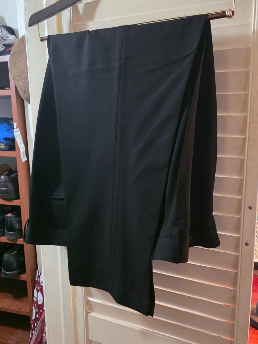 Men's Pleated Dress Pants Black 50 X 30